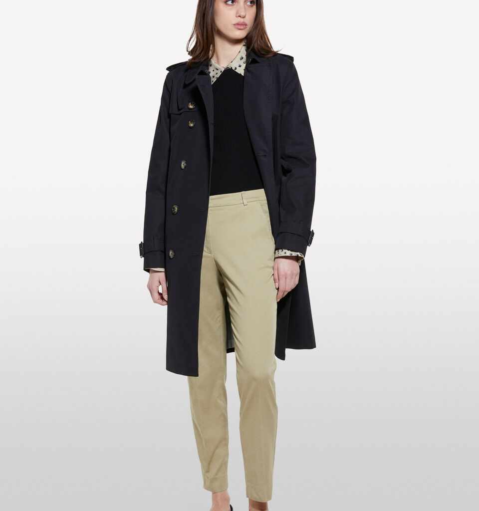 Military green chinos - women's chino trousers - Light Green | Sisley image number 1